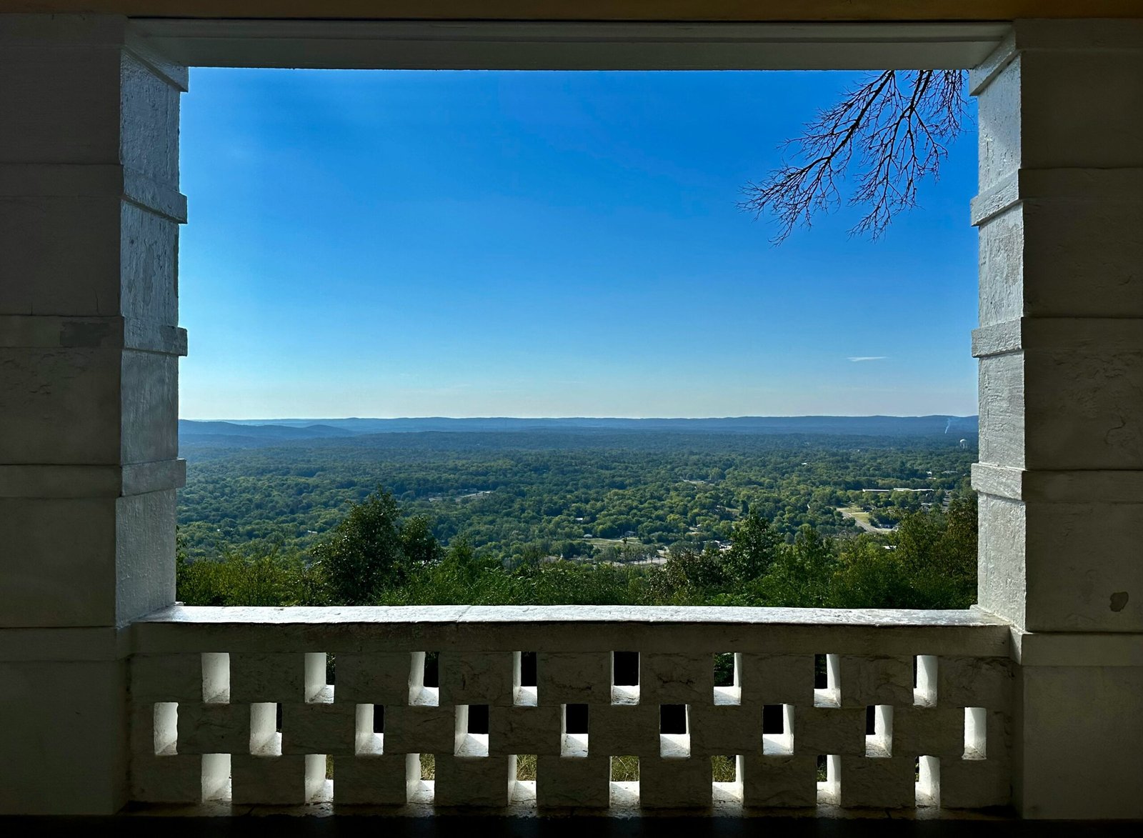 a view of a valley from a window